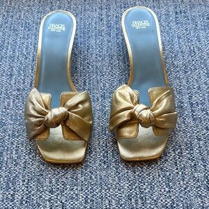 Frances Valentine Gold Women's Slide Sandals